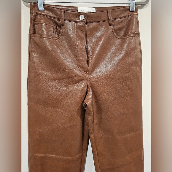 Aritzia Wilfred the Melina faux leather pants Size 8 Super high waist brown - Picture 3 of 11